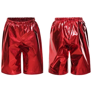 Kids Shorts Shiny Dance Waist Metallic Jogging Athletic Bike Modern Bottoms - Picture 1 of 57