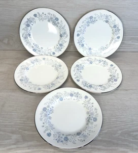Set 5 piatti da dessert pane Wedgwood Belle Fleur Bone China fascia platino 6" - Foto 1 di 7
