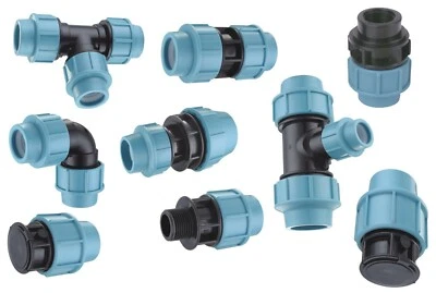 EXCOLO PP Verschraubung Formteil Fitting für 40mm PE Rohr Winkel Kupplung T-Stück Muffe