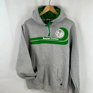 Boston Celtics Gray & Green OP Hoodie Sz Med Boston Pocket Basketball NBA - Picture 1 of 12