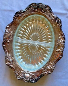 Towle Old Master Embossed Silverplate Large Divided Serving Relish Dish Tray - Picture 1 of 7