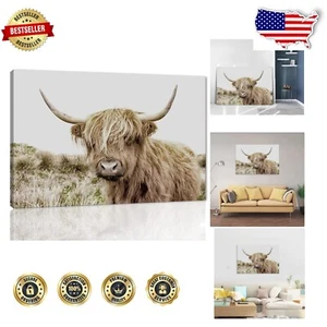 Majestic Animal Wall Art - Framed Canvas Print for Living Room, 28"H x 44"W - Picture 1 of 9