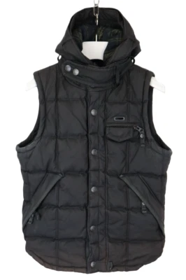 Superdry Motorcycles Vest Men M Quilted Hooded Lined Pockets Zip - Image 1 of 4