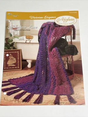 Boudoir Lace Afghan Victorian Elegance Crochet Pattern Needlecraft Shop - Image 1 of 4