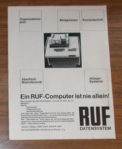 Seltene Werbung RUF Datensystem - Ein RUF-Computer ist nie allein 1970 - Afbeelding 1 van 1