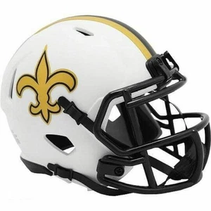 New Orleans Saints Riddell Lunar Eclipse White Mini Helmet - Picture 1 of 1