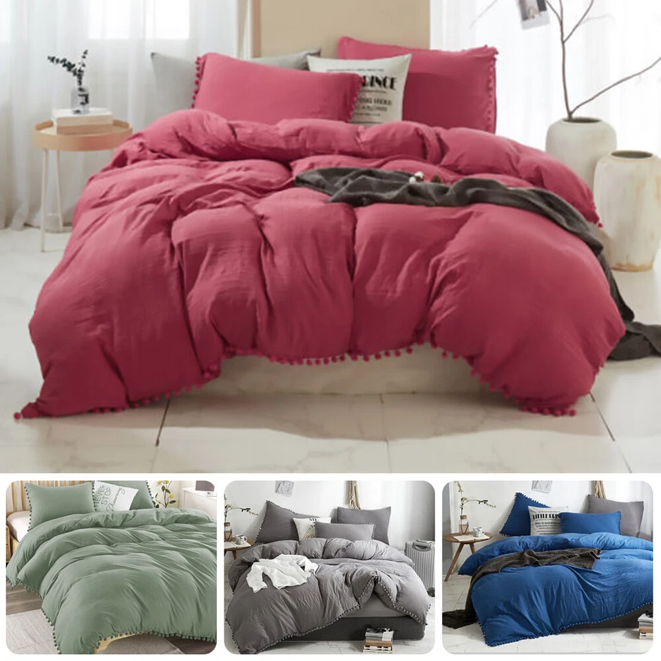 2/3Pc Duvet Cover Set With Pillow Soft Bedspread Twin Full Queen King Size Set - Image 1 of 4