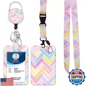 Lanyard with Badge Holder,Retractable Badge Reel with Detachable Neck Lanyard - Picture 1 of 5