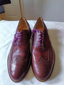 J Shoes Brown With Purple Laces Dress Shoes Sz 9.5 S78 - Picture 1 of 3