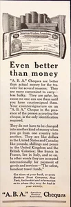 1919 American Bankers Assoc ABA Cheques Original Antique Print Ad - Picture 1 of 1