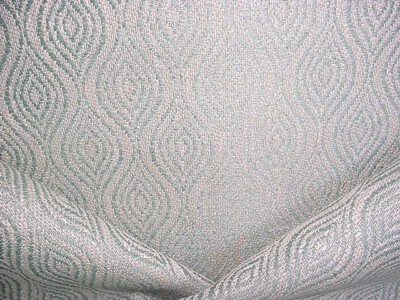 1-1/4Y Mulberry FD655 Haslam Aqua Beige Teardrop Lattice Upholstery Fabric - Image 1 of 4