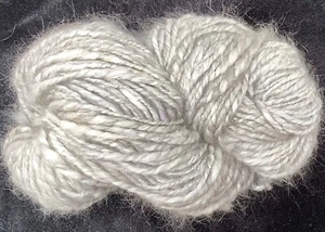 Handspun Light Gray 2-ply  Bulky wt English Angora Yarn  68 grams/80 yds - Picture 1 of 1