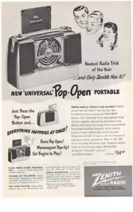 Zenith New Universal Open Portable Radio 1948 Vintage Ad Zenith - Picture 1 of 1