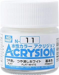 (X) Mr Hobby - Gunze N-11 - Acrysion (10 ml) Flat White - Neu