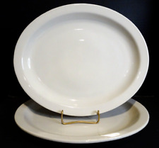 Homer Laughlin White 13 5/8" Oval Serving Platter Set of 2 Lead Free QQB