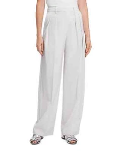 NEW Theory Women Ivory Double Pleat Wide Leg Virgin Wool Pants Trousers 6 $395 - Picture 1 of 14