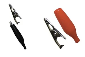 10 Stück Kroko-Klemmen voll isoliert 33mm rot schwarz Krokostecker Krokodil Mini - Bild 1 von 1