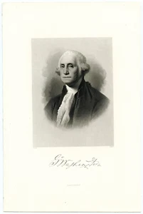 GEORGE WASHINGTON, primo presidente degli Stati Uniti/generale di guerra rivoluzionaria, incisione 09821 - Foto 1 di 1