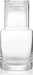 Bedside Water Carafe, Modern Night Water Pitcher with Glass Cup for Nightstand, - Picture 1 of 12