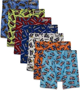 Fruit of the Loom boys 7 Pack Toddler Assorted Print Boxer Briefs,SIZE 2T/3T - Picture 1 of 2