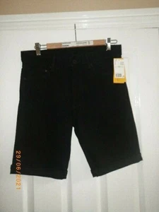 BNWT H&M BLACK SLIM FIT DENIM JEANS LABEL SZ 30 BUT WAIST 32 INNER LEG 9 INCHES - Picture 1 of 2