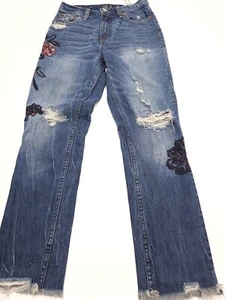 Jeans Abercrombie Fitch taglia 24 00 floreale invecchiato Annie fidanzata - Foto 1 di 11