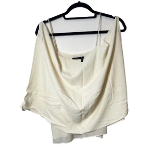 Theory Petteri Rosina Crepe Off Shoulder Cami Tank Top Womens M Ivory Sleeveless - Picture 1 of 8
