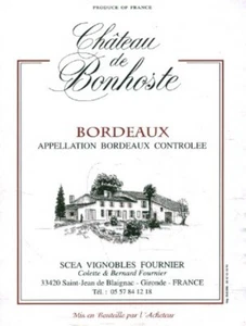 Etiquette de vin Château de Bonhoste Bordeaux - Picture 1 of 1