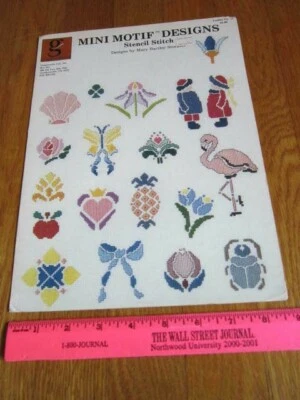 Cross Stitch Patterns that LOOK LIKE Stencils Beetle Flamingo Flowers Shell MORE - Image 1 of 4