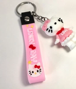 Cute Cartoon Pink Hello Kitty Key Chains Bag Pendant Key Ring Figures Toys Gifts - Picture 1 of 12