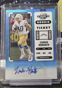 2022 Contenders Optic ZANDER HORVATH Blue Rookie Ticket AUTO /99 Chargers SP - Picture 1 of 2
