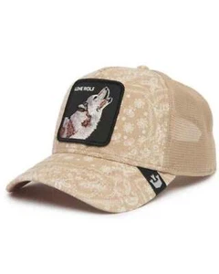 Hat Goorin Bros. Lone Wolf Trucker Hat Unisex Polyester Blend Sand - Picture 1 of 4