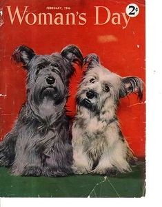 1946 Damen Tag Abdeckung - Februar - Scottie Und Westie - Picture 1 of 1