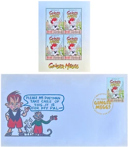 2021 IMPRESSIONS Ginger Meggs Ltd Edt FDC with GOLD embossed cancel, Blk of 4m/s - Foto 1 di 4