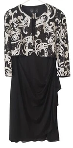 Alex Evenings Kleid Bolero Jacke Set Gr. 14 Paisley verziert seitliche Raffung Midi - Bild 1 von 7