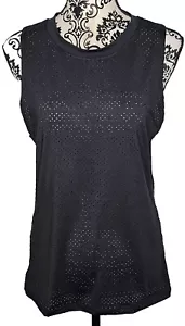ZYIA Active Tank Womens M Black Chill Top Perforated Mesh Workout Shirt - Picture 1 of 4