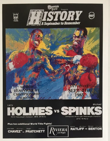 REPLICA Larry Holmes vs. Michael Spinks Boxing Fight Reproduction Poster Cover
