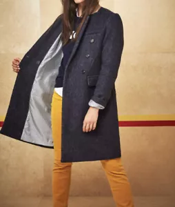 Court & Rowe Blair Cappotto Blu Doppiopetto Twill Donna Tg S Pea Coat - Foto 1 di 11