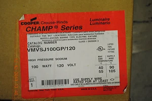Cooper Crouse-Hinds Champ VMVSJ100GP/120 High Pressure Sodium 100 W New - Picture 1 of 5