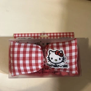 Creme x Hello Kitty RED GINGHAM Plush Spa Headband Limited Edition Cute Kawaii - Picture 1 of 13