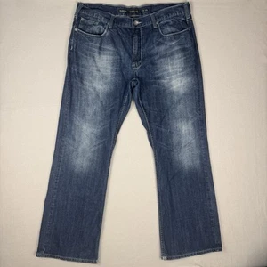 Helix Jeans Mens 38x32 Relaxed Boot Dark Wash Baggy Y2K Distressed - Picture 1 of 8