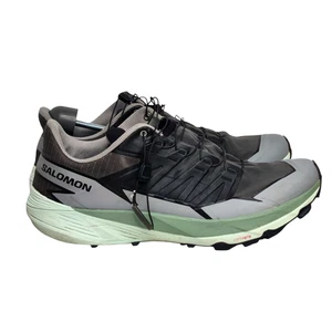 Mens Salomon Thundercross Trail Running Shoes Size 13 Black Light Green Gray - Picture 1 of 8