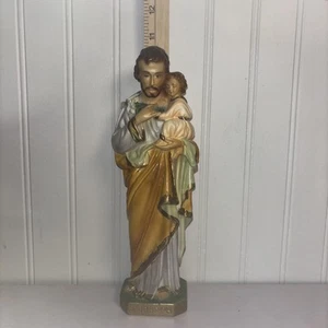 St. Joseph’s Oratory Mt Royal, St. Joseph & Infant Jesus 10” Chalkware Statue - Bild 1 von 12