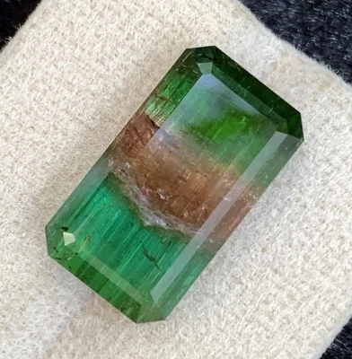 15.53 CRT  rare tricolor Tourmaline Natural Earth Mined Unheated Faceted - Image 1 of 4