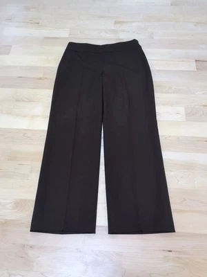 Akris Wide Leg Wool Pants Chocolate Brown High Waist Sz 10 Stretch 31X30  - Image 1 of 4