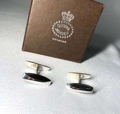 Auténticos hermosos gemelos Georg Jensen #90 espejo plateado SV925 regalo Foto 1 de 4