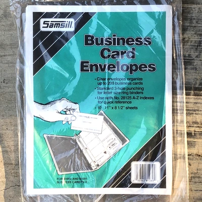 Samsill Business Card Sleeves Envelopes Holder Holds 200 8.5" x 11" Clear - Image 1 of 4