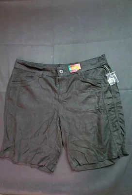 Женские льняные шорты Faded Glory XL (размер 18) черные - Изображение 1 из 4