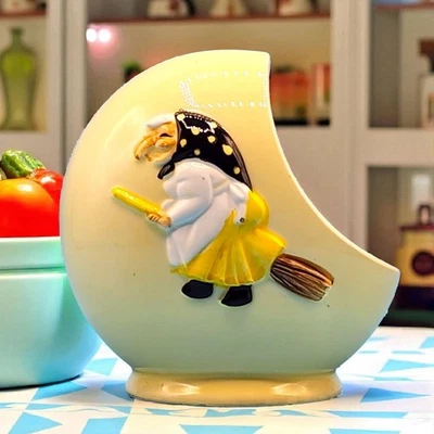 Cocina Bruja Esponja Soporte Agitador Baba Yaga Bruja Buena Suerte Japón Halloween Años 50 Foto 1 de 4