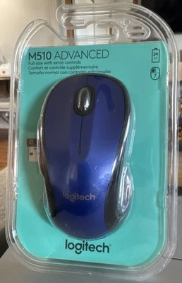 Logitech Wireless Mouse M510 Advanced Dark Blue Ergonomic Design - Image 1 of 4